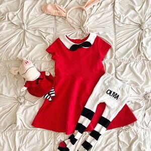 3T Gymboree Red Olivia the Pig Dress & Accessories